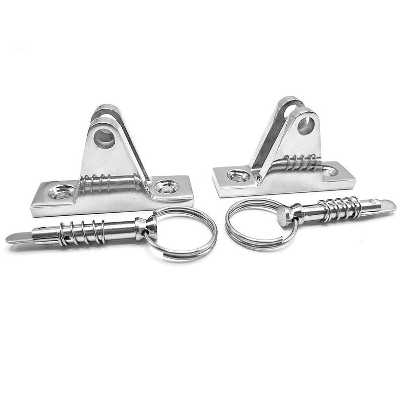 Amadget 2 Pack Bimini Top 90Â°Deck Hinge with Removable Pin, 316 Stainless Steel Marine Boat Hinge Mount Bimini Top Fitting Hardware - Image 5